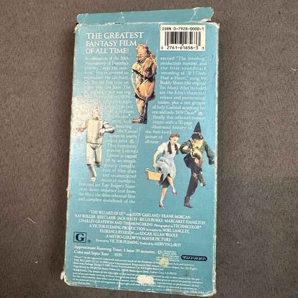 The Wizard of Oz 50th Anniversary Edition VHS Tape 1989 - Picture 11 of 13